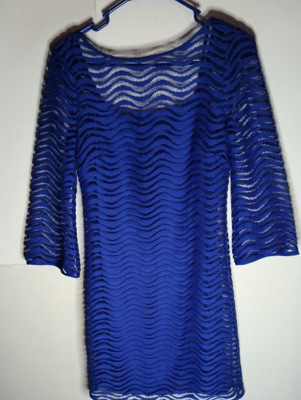 Lily Pulitzer Topango Sapphire Blue Wavey Blue Knit Lace XS Women's Dress